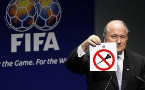 Spoof photo of Sepp Blatter banning the vuvzela